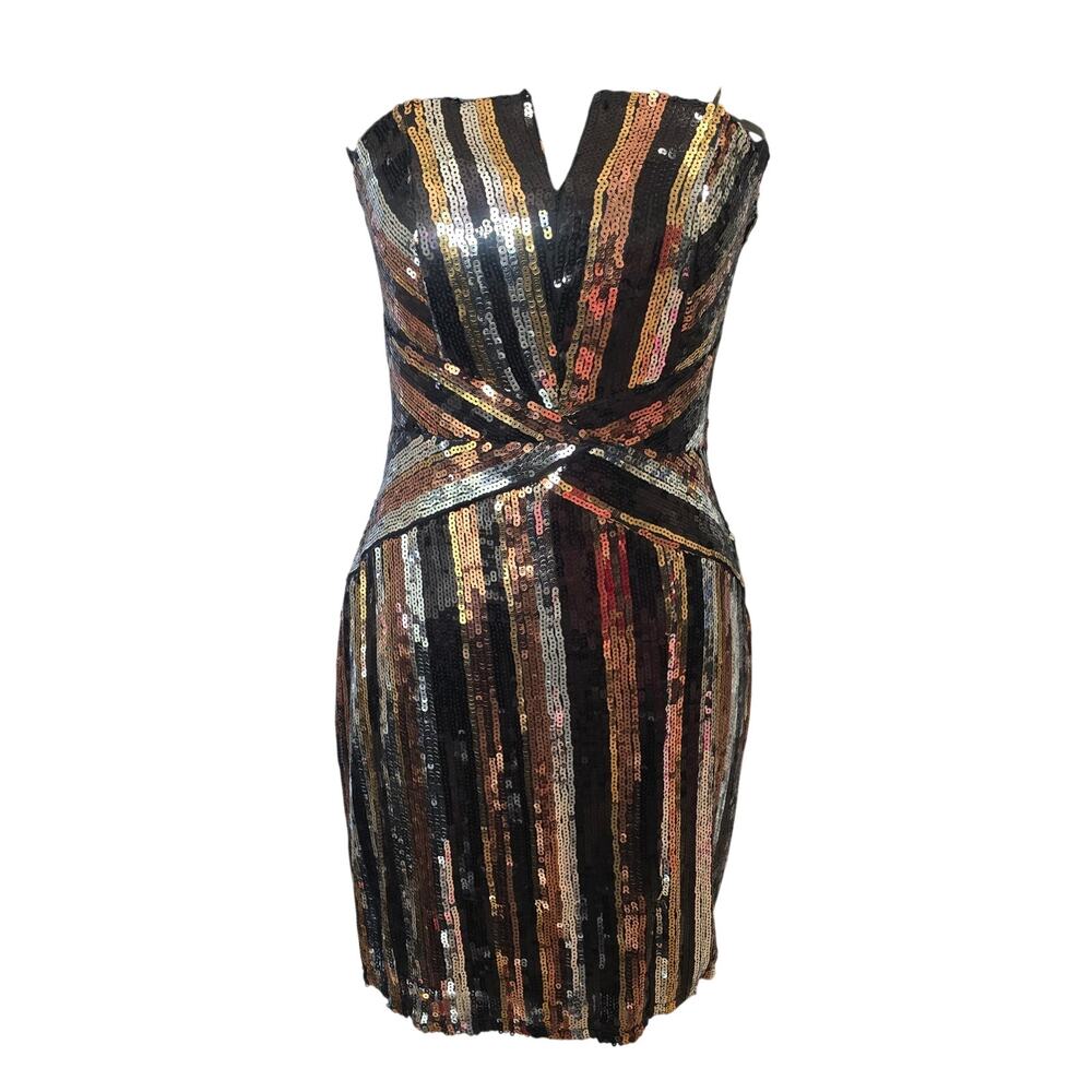Trixxi Sequin Strapless Mini Cocktail Party Dress Sz M
